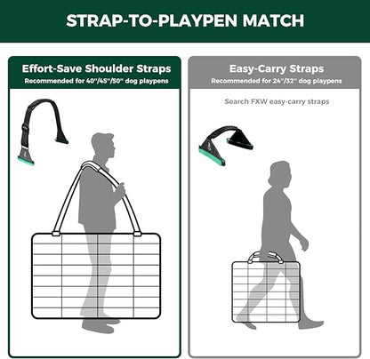 FXW Effort-Saving & Easy-Carry Shoulder Straps, Fit 8-Panel of All Heights Dog Playpen, Designed for RV Trips │Patented