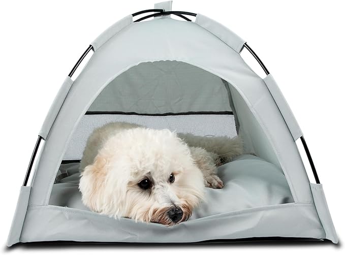 Pet Teepee Tent for Dogs & Cats, Portable Cat Teepee Tent with Thick Cushion Dog House Indoor Removable and Washable