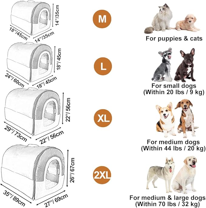 ANPPEX Large Igloo Dog House Indoor,2XL Size Dog Cave for Large and Medium Dogs,2-in-1 Washable Covered Dog Bed,Blue