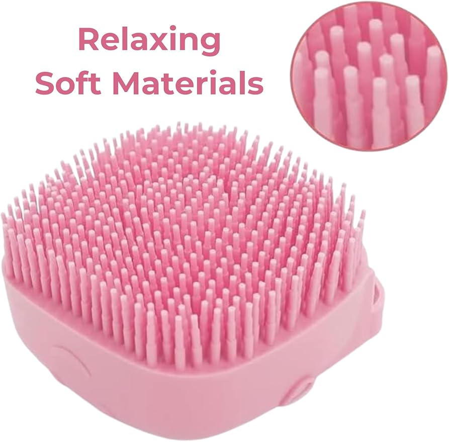 Dog Bath Brush, Scrubber Shampoo Massage Dispenser Grooming Soft Silicone Scrubber For Bath Water Brush For Dogs Dog Washing Brush Bath Scrubber For Pets (Pink)