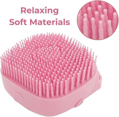 Dog Bath Brush, Scrubber Shampoo Massage Dispenser Grooming Soft Silicone Scrubber For Bath Water Brush For Dogs Dog Washing Brush Bath Scrubber For Pets (Pink)