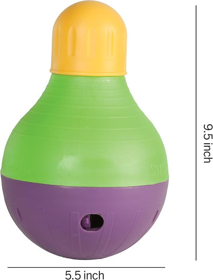 Starmark Bob-A-Lot Interactive Dog Pet Toy, Large, Yellow/Green/Purple