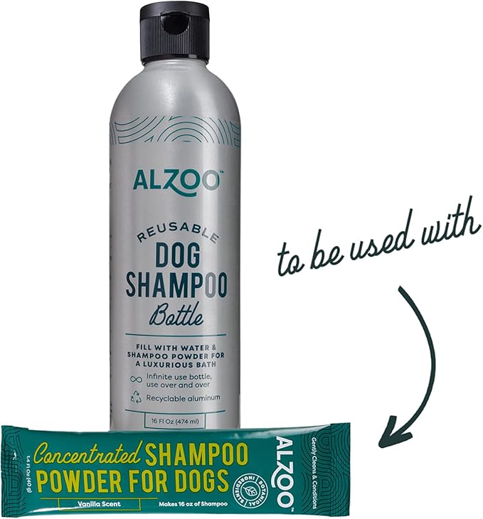 Concentrated Shampoo Powder for Dogs, Specially Formulated for Dogs with Sensitive Skin, 100% Plant-Based Active Ingredients, Vanilla Fragrance, Pack of 2