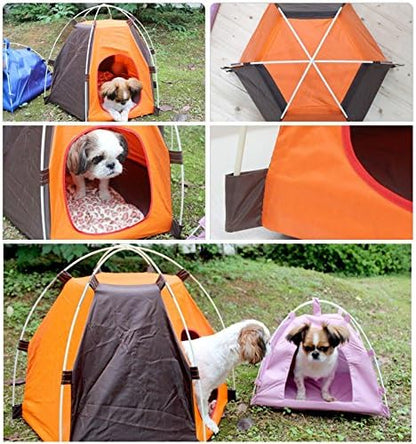 Portable Pet Camping Tent Outdoor Play Tent House for Dogs Cats Puppy Kitty - Foldable Waterproof Play Toy House Tent Bed Crate for Small Animal