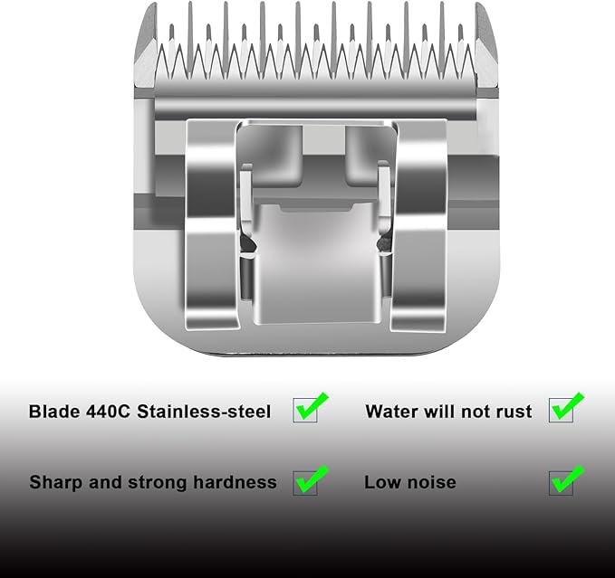10 Skip Tooth Blades,Detachable Pet Dog Grooming Steel Blade，Compatible with andis/Oster A5/Wahl KM10 Series Clippers,Cut Length 1/8-Inch (3.2mm)