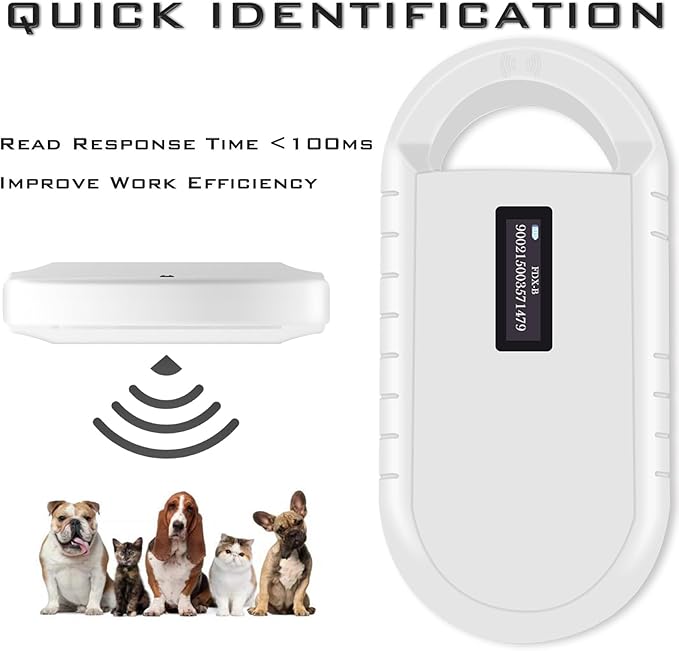 Smoostart Microchip Scanner, 1000 Records Increased Huge Data Storage Upload to PC, Scanning Distance and Speed Increase, Only Compatible with FDX-B/EMID (15/10) Digits Microchips