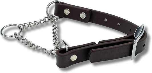 Martingale Collar for Dogs, Biothane, Stainless Steel Hardware, No Pull, Made in The USA, Professional Grade, Small, Brown