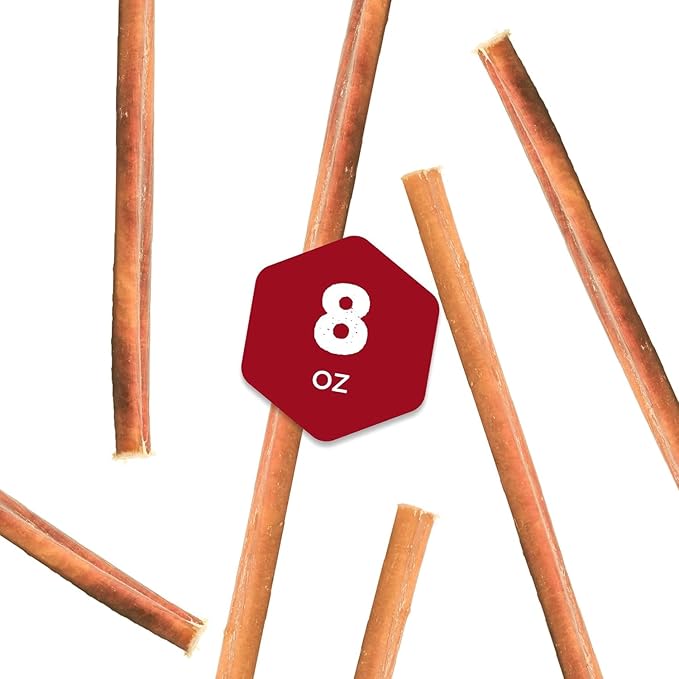 Wild Wolf 12-inch Angus Bully Sticks (8 Ounces) Healthy, All-Natural, Long-Lasting Dog Chew Bones - Odor-Free - Mixed Thickness