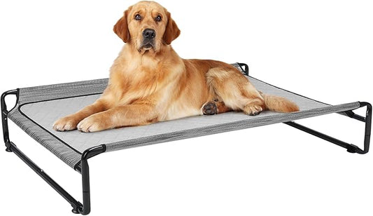Veehoo Elevated Dog Bed with Washable Dog Pee Pads, Raised Dog Cot Bed for Large Dogs, Outdoor Dog Hammock Bed Off Ground, 100% Waterproof Reusable Puppy Pee Pads Whelping Pads, CWC2201CCP