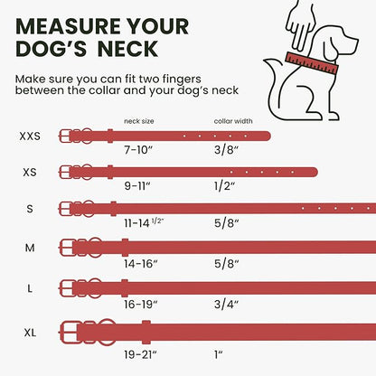 BRONZEDOG Rolled Leather Dog Collar with QR ID Tag Adjustable Soft Round Collars for Small Medium Large Dogs Puppy Cat (7" - 10" Neck Size, Coral Pink)