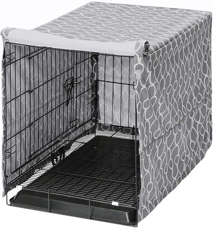 Morezi Dog Crate Cover for Wire Crates, Heavy Nylon Waterproof, Fits Most 36" inch Dog Crates, Easy to Put On, Take Off, and Adjust - Cover only - Gray - Large