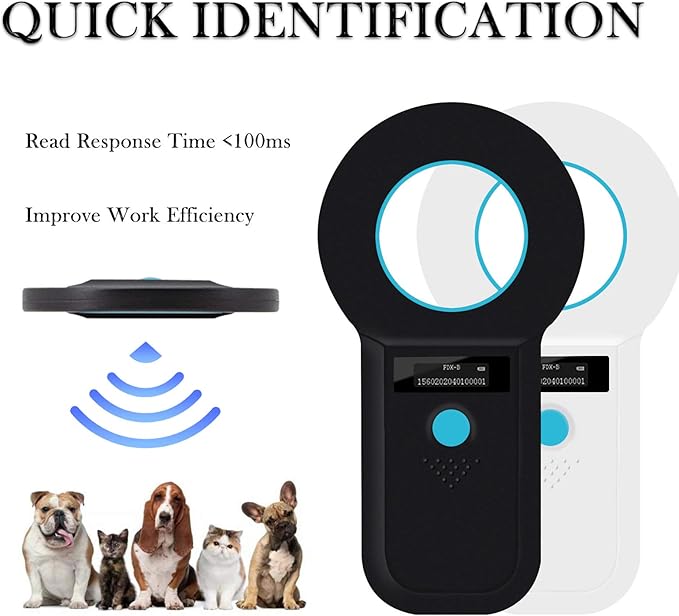 Smoostart Microchip Scanner, 1000 Records Increased Huge Data Storage Upload to PC, Scanning Distance and Speed Increase, Only Compatible with FDX-B/EMID (15/10) Digits Microchips