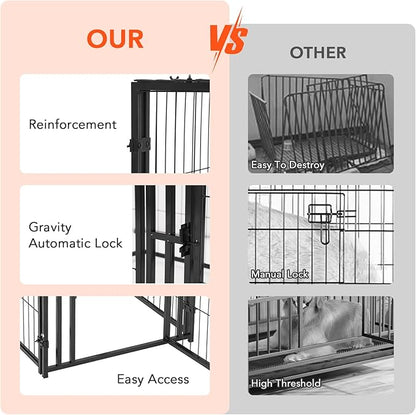 Large Dog Crate,48" L x 24" H,Metal Dog Crate, Dog Kennel, Dog Kennel for Small Medium Large Dogs, Puppy Dog Playpen, Pet Cage, Pet Playpen, Indoor Outdoor-Black