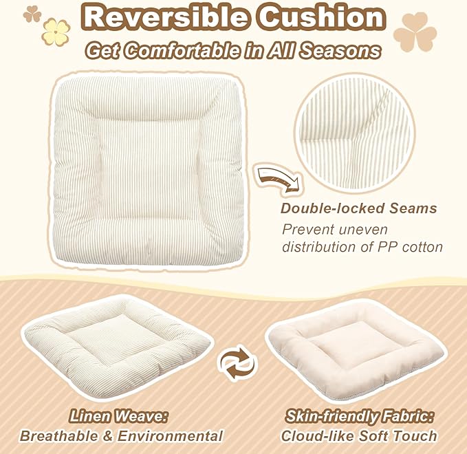 Jiupety Indoor Dog House with Frame, Cute Dog Tent Bed with Cover Cave, Breathable, Washable, and Foldable House, Suitable for 20-40 Lb, Large (25"×25"×25"), Beige