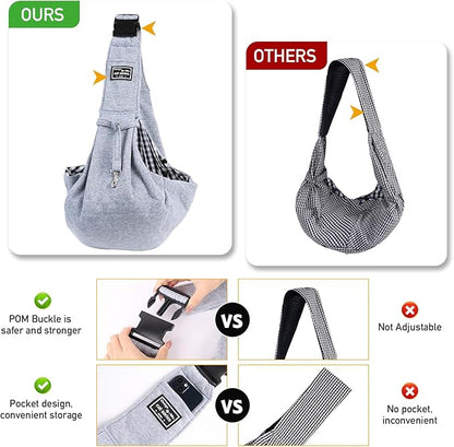Dog Bag Carrier Sling, Dog Sling Carrier for Small Dogs 15lbs, Dog and Cat Sling Carrier for Outdoor Traveling Subway