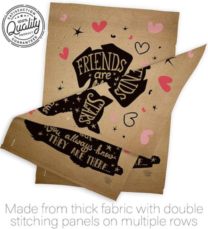 Friends are Like Stars House Flag 2 pcs Pack Dog Puppy Spoiled Paw Canine Fur Pet Nature Farm Animal Creature Decoration Banner Small Garden Yard Gift Double-Sided, Made in USA