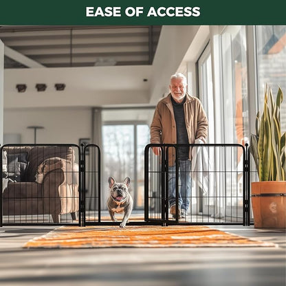 FXW Homeplus Dog Playpen for Indoor Use - Stress-Free and Safe Play, Heavy Duty 24 Inch 6 Panels Dog Pen for Puppies and Small Dogs, Black│Patented