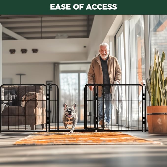 FXW Homeplus Dog Playpen for Indoor Use - Stress-Free and Safe Play, Heavy Duty 24 Inch 12 Panels Dog Pen for Puppies & Small Dogs, Black│Patented