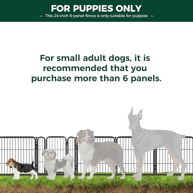 FXW Rollick Dog Playpen for Yard, RV Camping, 24 inch 6 Panels for Puppy and Small Dogs│Patented