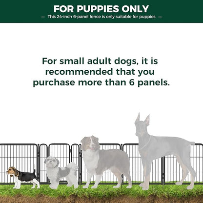 FXW Rollick Dog Playpen for Yard, RV Camping, 24 inch 6 Panels for Puppy and Small Dogs│Patented