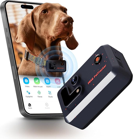 ROLA PetTracker GPS Tracking for Dogs: Live GPS Location, Cellular & WiFi, Replacable SIM Card, Geofencing, Built-in Light and Sound, Camera for Image Positioning (Dark Blue)