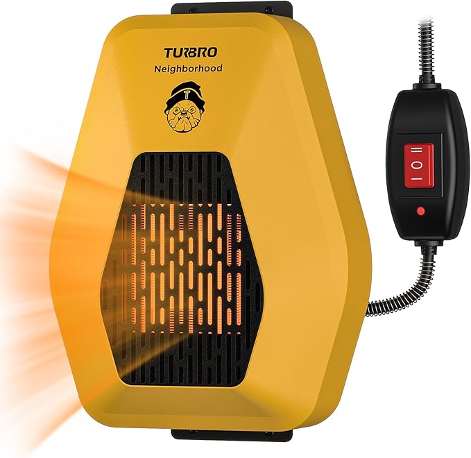 TURBRO Neighborhood DH800A Dog House Heater 800W, Wall Mount, 10ft Anti Bite Cord, Waterproof Control, Overheat Protection, Electric Warmer for Hound Kennel Cat Cage Chicken Coop, UL Test Passed