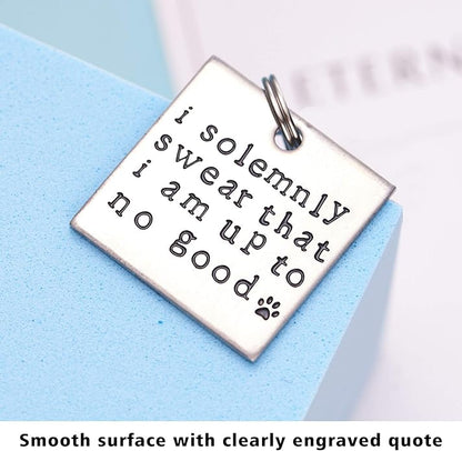 LParkin I Solemnly Swear That I am up to no Good! - Unique Pet Id Tag - Dog Tag - Cat Tag