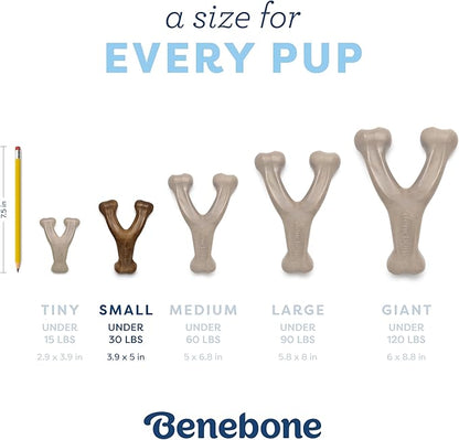 Benebone Puppy Wishbone Dog Chew Toy, Made in USA, Real Bacon Flavor, Small