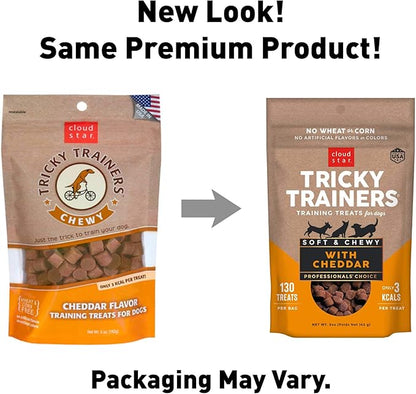 Cloud Star Tricky Trainers Chewy - Cheddar, 4 Pack of 5 oz Bags