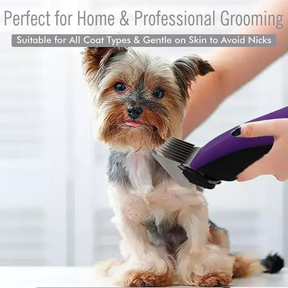 Professional A5 Style Animal Clipper Stainless Steel Color-Coded Snap-on Attachment Guard Guide Comb, 1/8"-1" Compatible with Wahl KM Series Oster A5 Andis Detachable Blade Pet Groomers (#7 - 7/8")