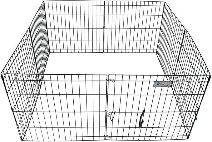 ValuPlanet Epoxy Folding Dog Exercise Pen, 30-Inch, Black