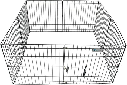 ValuPlanet Epoxy Folding Dog Exercise Pen, 30-Inch, Black
