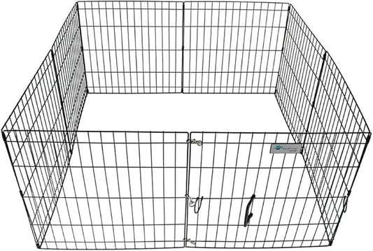 ValuPlanet Epoxy Folding Dog Exercise Pen, 30-Inch, Black