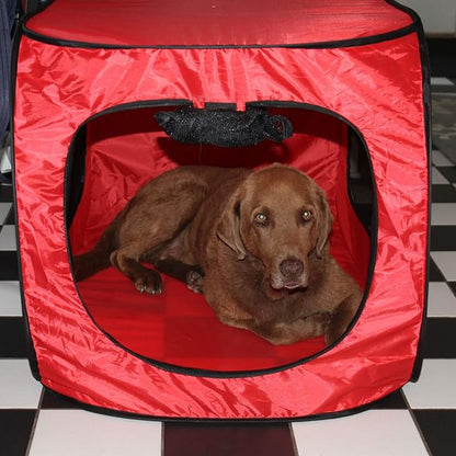 Portable Pop Up Dog Crate-X Large, Red