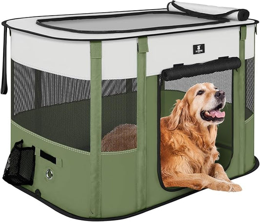 X-ZONE PET Dog Playpen, Puppy Cat Play Pen Portable Foldable Indoor/Outdoor Tent Crate Cage, Portable Pet Crate Small Size Green 30''