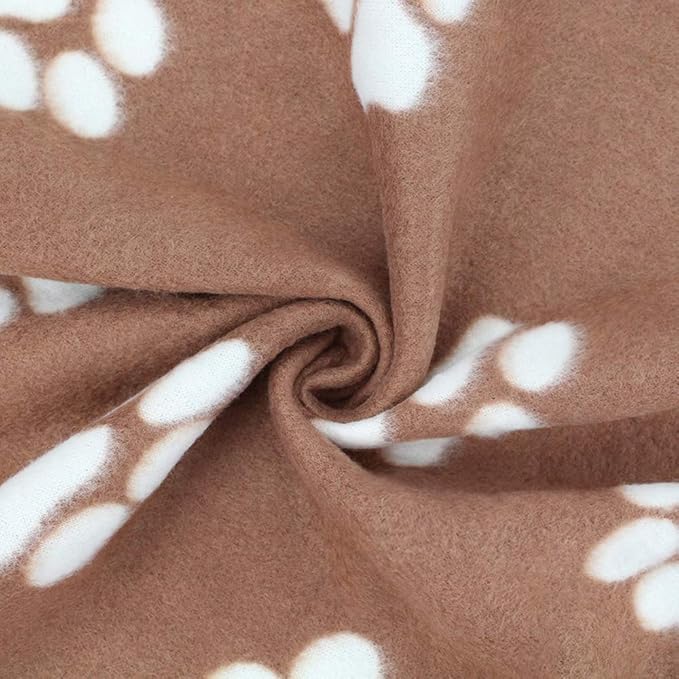 Comsmart Dog Blankets for Small Dogs, 6 Pack Puppy Blanket Cute Paw Print Pet Blanket for Dog, Puppy, Cat, Kitten, 39x31 inches, Brown