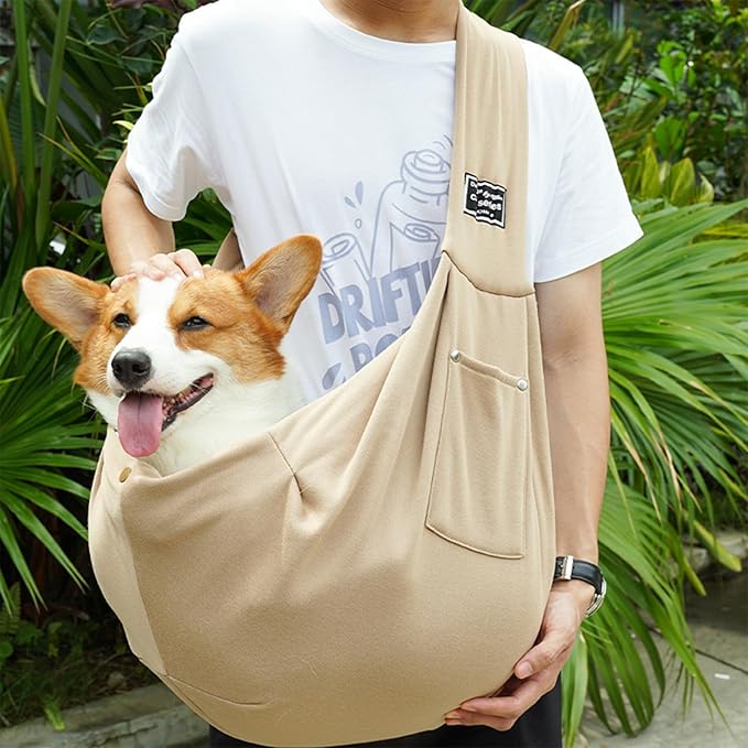 Pet Dog Sling Carrier Bag - Small Dog Purse Cat Puppy Dogs Front Carrier, Chest Carrying Pouch Bags for Pet Traveling and Out Going (Fit for 0-14 lbs)