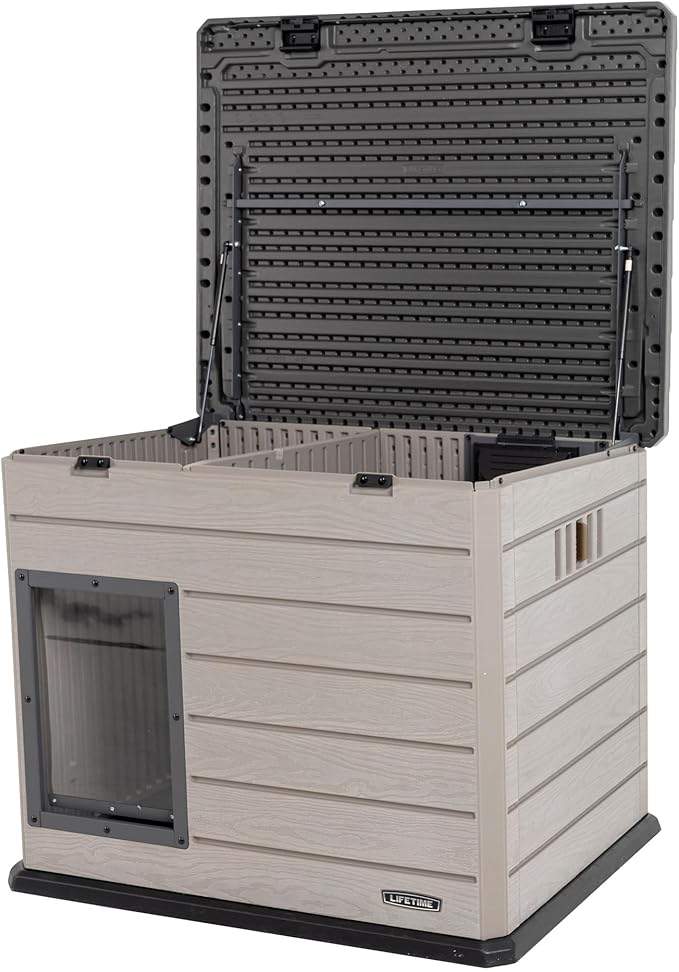 Lifetime Deluxe Dog House, Weather Protected with Adjustable Vents, Ideal Shelter for Medium to Large Dogs