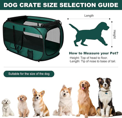 Realife Dog Enclosures Home Outdoor Fashions Portable/Collapsible/fixable, Pop Up Travel Pet Tent, 38" L x 22.5" W x 5.5" H，Green
