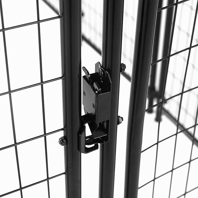 Amazon Basics - Welded Rectangular Outdoor Secure Wire Crate Kennel for Cat, Dog Large, Black, 102 x 48 x 72 inches