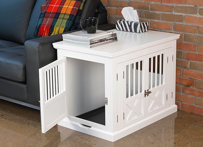 zoovilla Merry Products Triple Door Medium Dog Crate, Color White