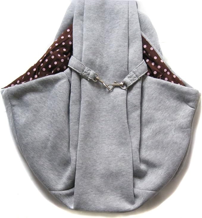 Pet Sling Carrier Bag Travel Tote for Cats Dogs, Up to 16 lbs (Gray)