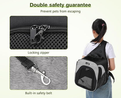 Pecute Small Dog Sling Carrier with Breathable Mesh up to 3.5kg/7.7lbs, Portable Pet Carrier Backpack for Small Cats and Dogs, Great for Chihuahua, Maltese, Yorkshire Terrier, Pomeranian