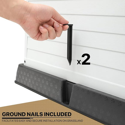 MoNiBloom Outdoor Dog House, Durable Dog Housess Indoor, Plastic Insulated Water Resistant Puppy Shelter for Small Medium Dogs, Dark Gray