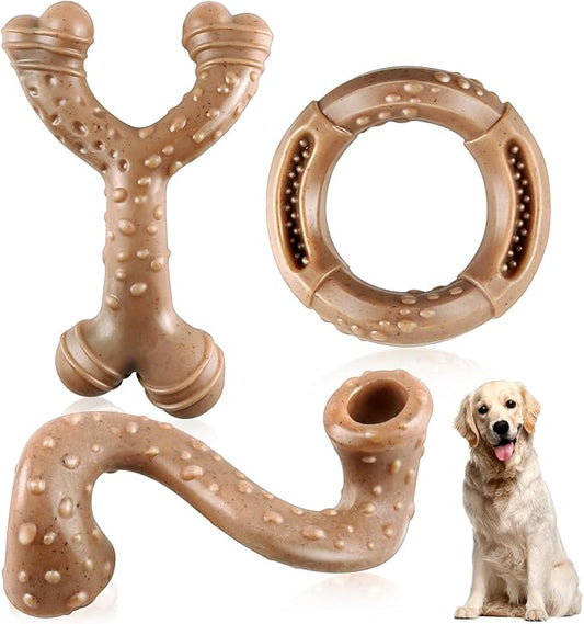 Dog Toys for Aggressive Chewers: 3 Packs Tough Dog Toy - Dog Toys for Large - Dog Chew Toys