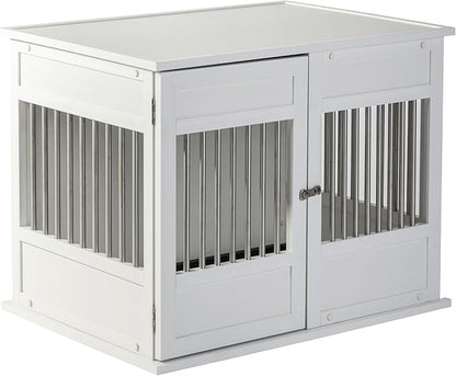 New Age Pet Horizon Pet Crate - Durable ECOFLEX with Stainless Steel Spindles, Bone-Shaped Latches, Easy Access Door, Stylish Design, 10-Year Warranty, Available in 3 Sizes & 2 Colors