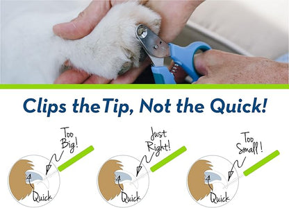 Zen Clipper Pet Nail Clipper for Cats – Cat Nail Trimmer for Safer Pet Grooming Care - Clean, Quiet, and Easy-to-Use Stainless Steel Claw Trimmer - (1.5mm Hole)