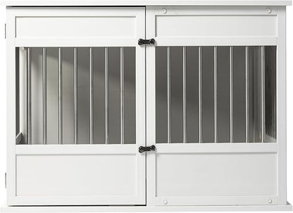 New Age Pet Horizon Pet Crate - Durable ECOFLEX with Stainless Steel Spindles, Bone-Shaped Latches, Easy Access Door, Stylish Design, 10-Year Warranty, Available in 3 Sizes & 2 Colors