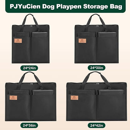 PJYuCien Puppy Playpen Indoor - 8 Panels 24”H Dog Playpen with Storage Bag, Bottom and Top, Better for Small Pets