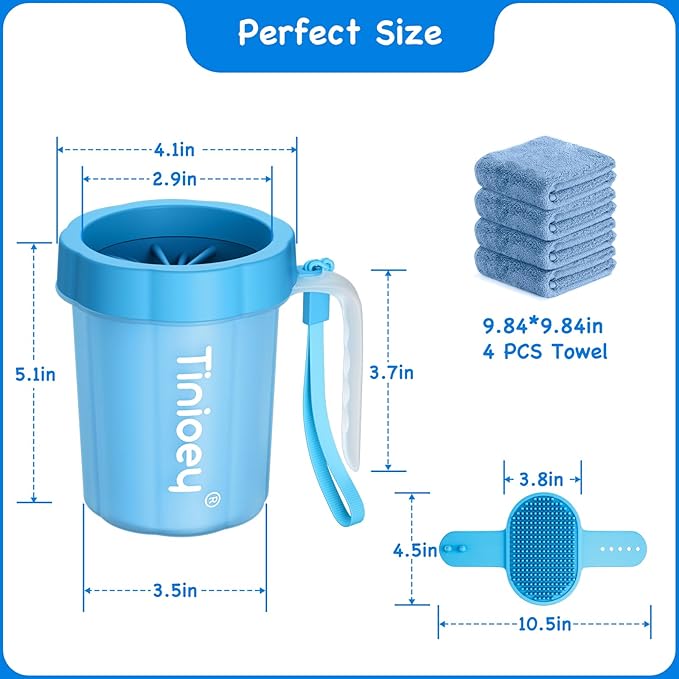 Paw Cleaner for Dogs Medium Small Breed with Handle | Dog Paw Cleaner to Clean Muddy Paws | Dog Foot Cleaner Paw Washer for Dogs & Pets| Dog Feet Washer